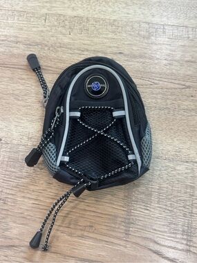 Universal Black & Gray Compact Waist Pouch with Mesh Pocket